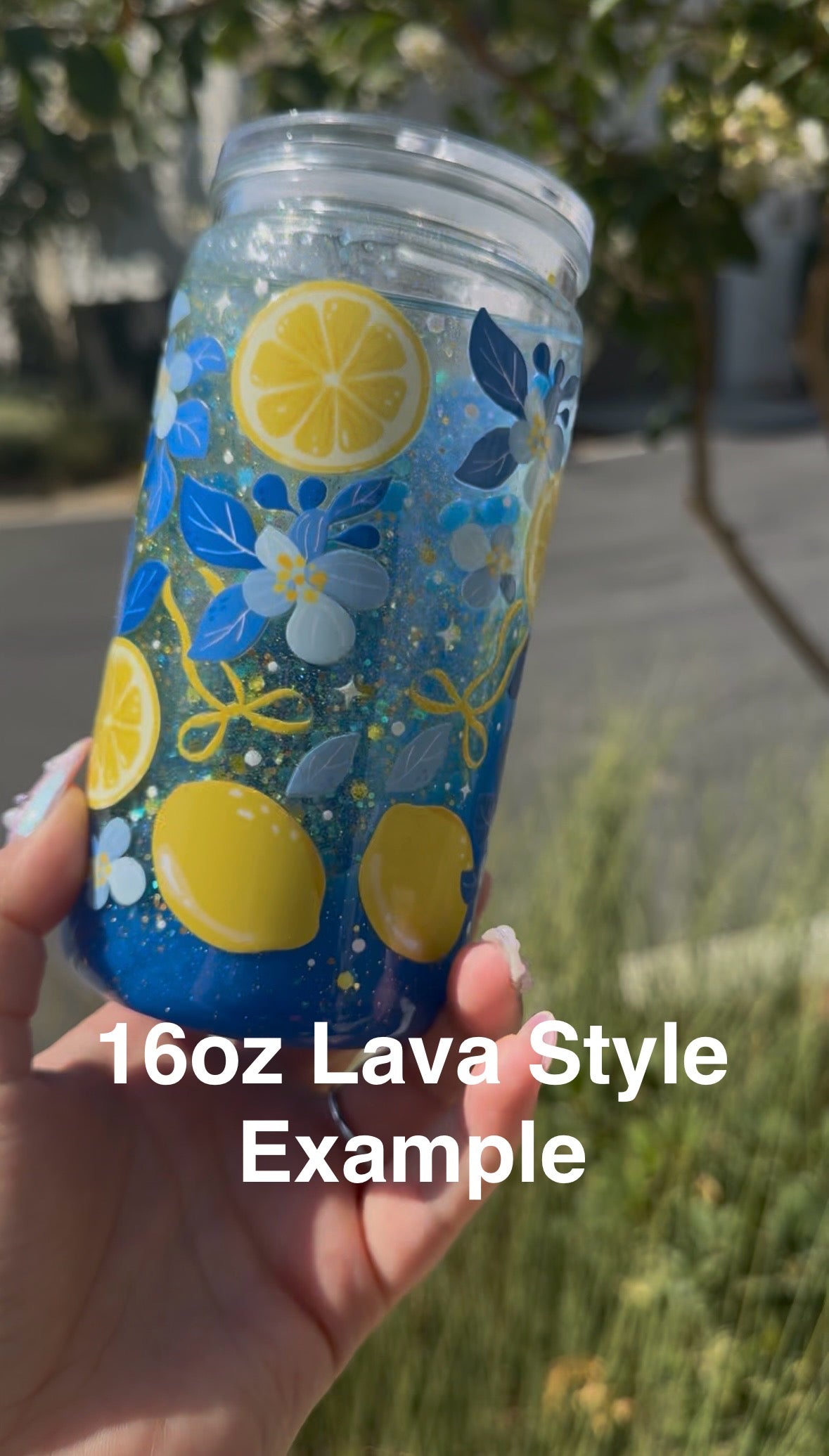 16 oz Acrylic Snowglobe Tumbler Cup