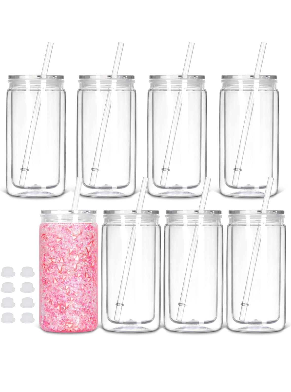 16 oz Acrylic Snowglobe Tumbler Cup