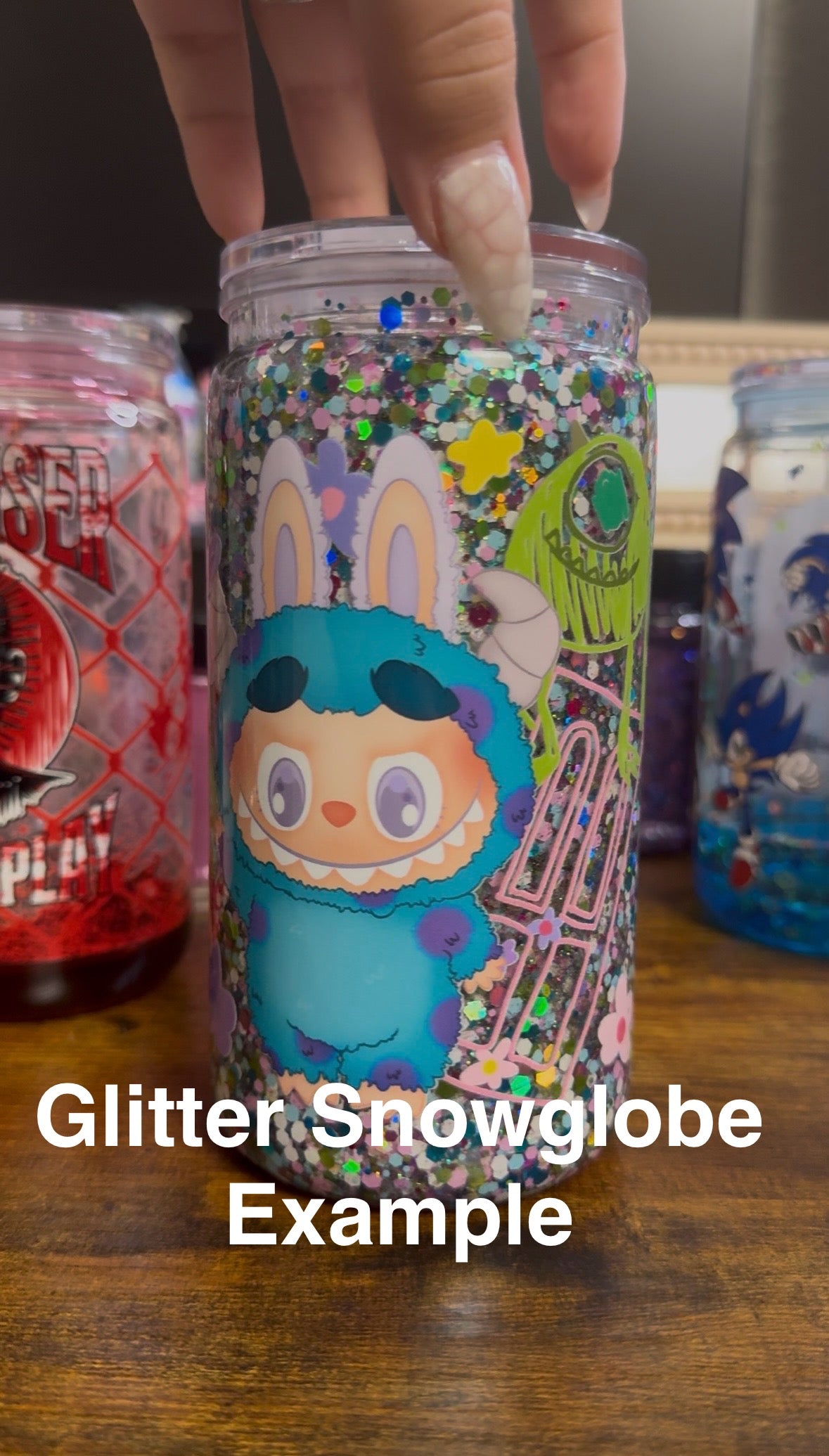 16 oz Acrylic Snowglobe Tumbler Cup