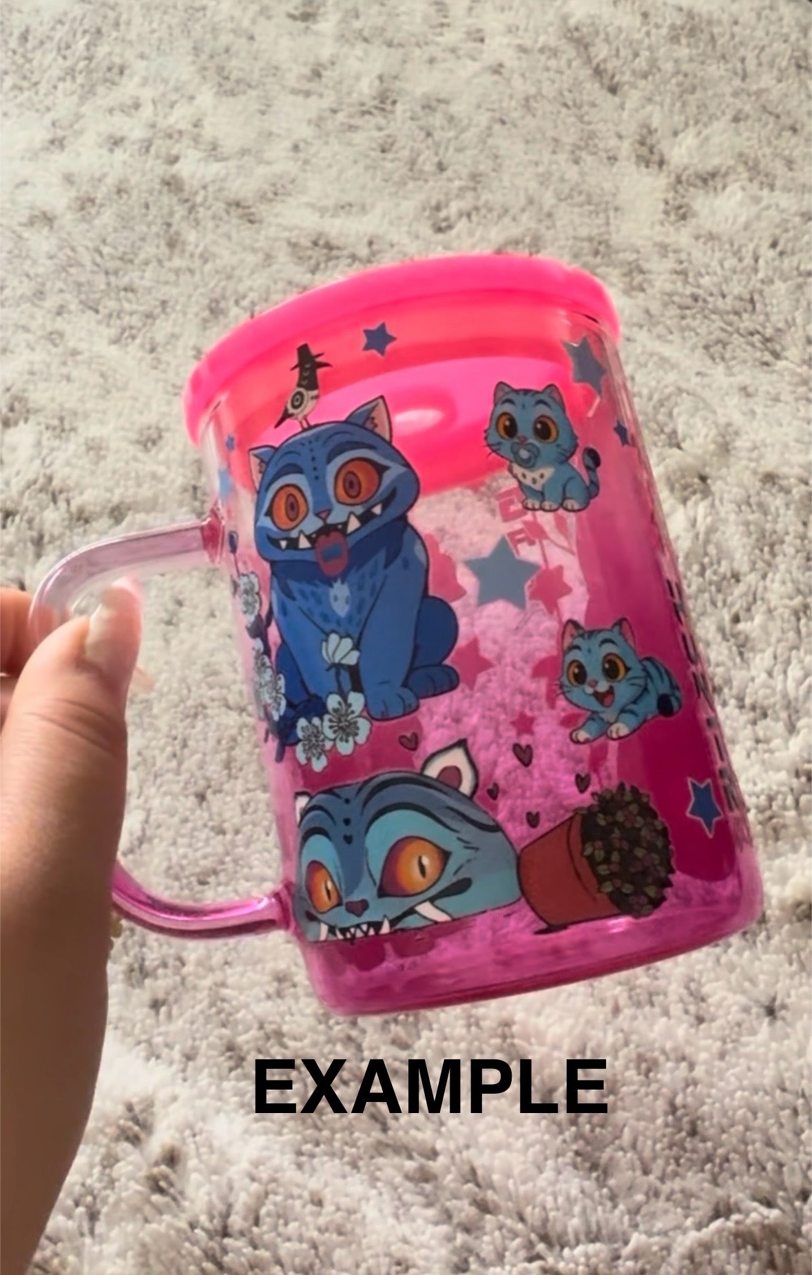 16oz Glass Tumbler Mug w/ lid and straw