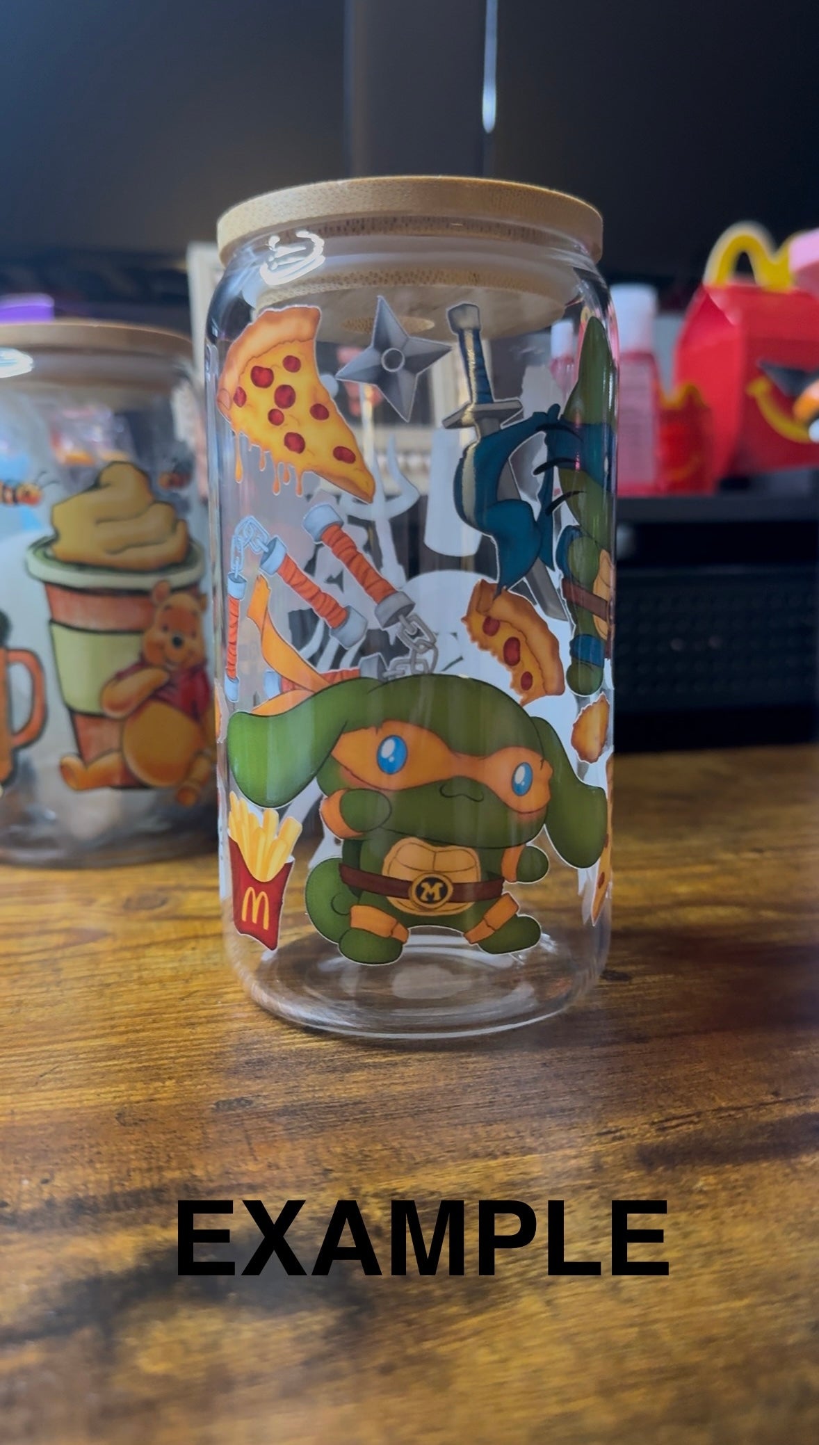 16oz Glass Tumbler (Blank) w/ Bamboo Lid & Straw