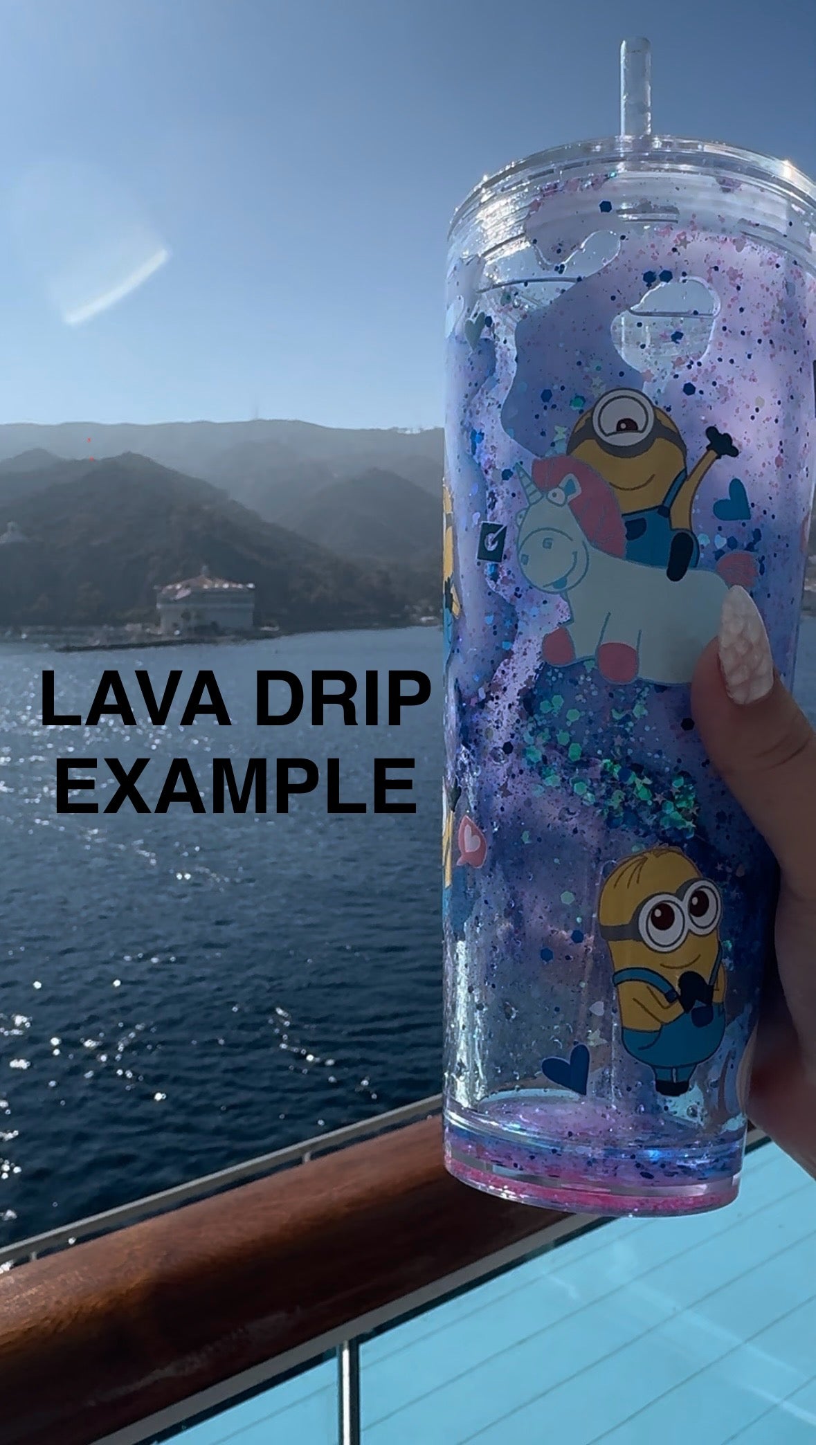 24oz Snowglobe / Lava Tumbler (Blank) w/ Lid & Straw